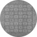 Round Machine Washable Oriental Gray Industrial Rug, wshurb1349gry