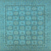 Square Oriental Light Blue Industrial Rug, urb1349lblu