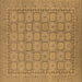 Square Oriental Brown Industrial Rug, urb1349brn