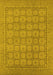 Machine Washable Oriental Yellow Industrial Rug, wshurb1349yw