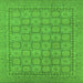 Square Oriental Green Industrial Rug, urb1349grn