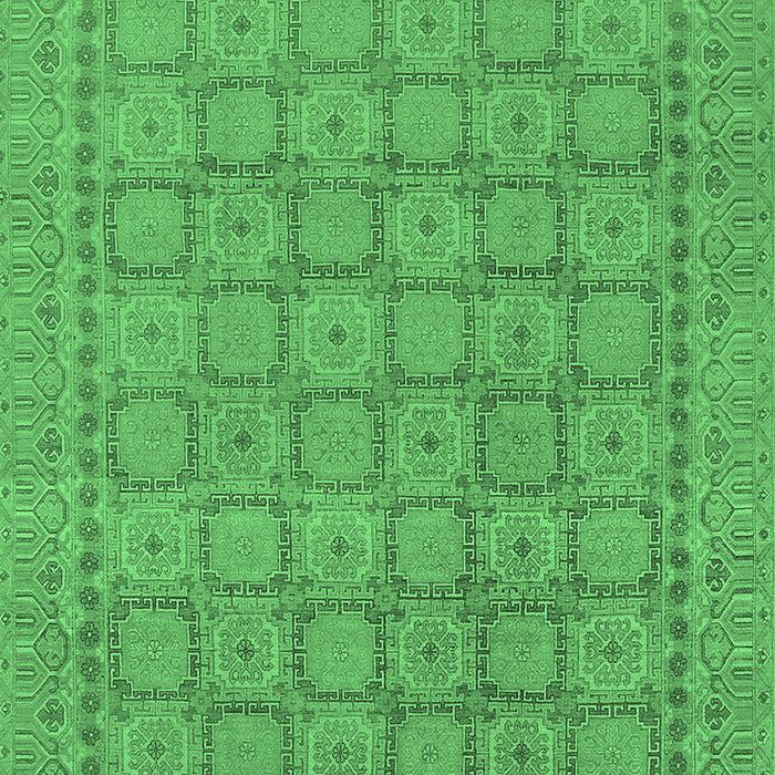 Machine Washable Oriental Emerald Green Industrial Area Rugs, wshurb1349emgrn