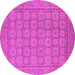 Round Oriental Pink Industrial Rug, urb1349pnk