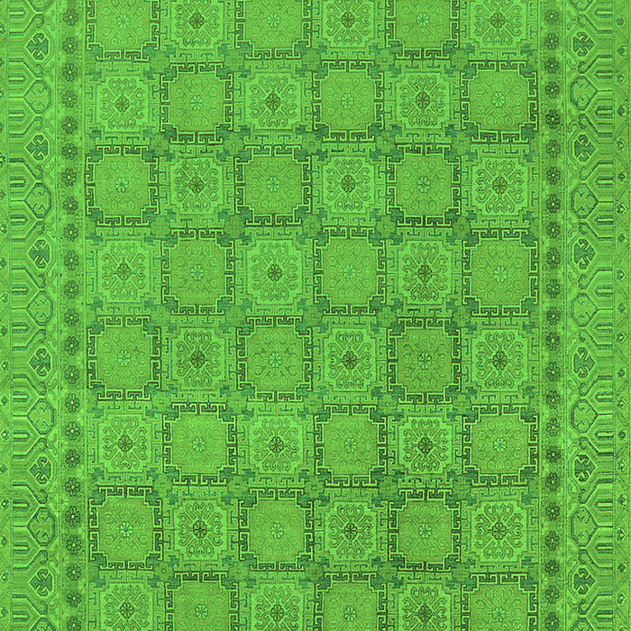 Machine Washable Oriental Green Industrial Area Rugs, wshurb1349grn