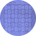 Round Oriental Blue Industrial Rug, urb1349blu