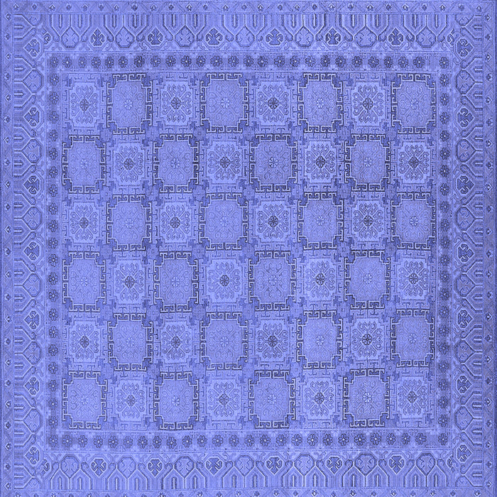 Square Oriental Blue Industrial Rug, urb1349blu