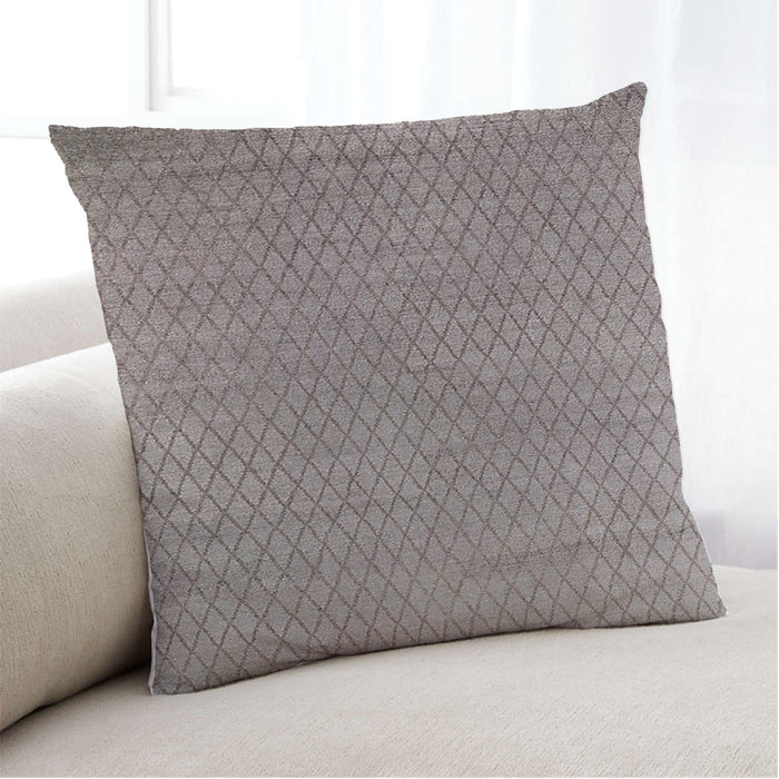 Lifestyle Image of Mid-Century Modern Urban Square Mauve Taupe Purple Throw Pillow, 18 inch by 18 inch, pwurb134