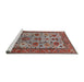 Sideview of Machine Washable Industrial Modern Rosy Brown Pink Rug, wshurb1350