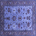 Square Oriental Blue Industrial Rug, urb1350blu