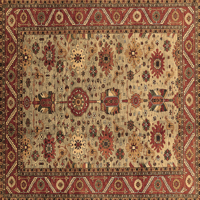 Square Machine Washable Oriental Brown Industrial Rug, wshurb1350brn