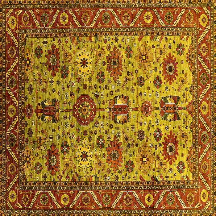 Square Oriental Yellow Industrial Rug, urb1350yw