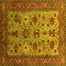 Square Oriental Yellow Industrial Rug, urb1350yw