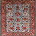 Square Mid-Century Modern Rosy Brown Pink Oriental Rug, urb1350