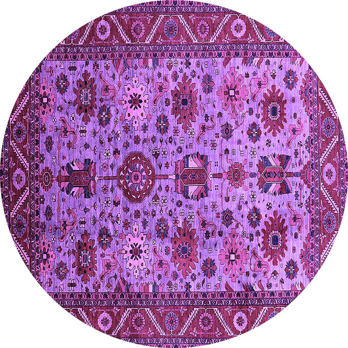 Round Machine Washable Oriental Purple Industrial Area Rugs, wshurb1350pur