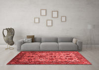 Machine Washable Oriental Red Industrial Rug, wshurb1350red