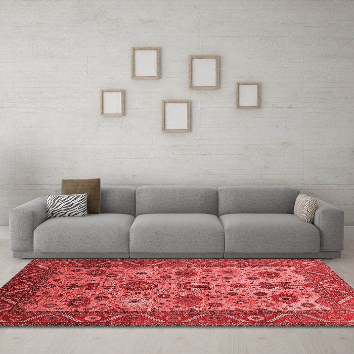 Industrial Red Washable Rugs