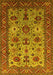 Machine Washable Oriental Yellow Industrial Rug, wshurb1350yw