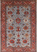 Mid-Century Modern Rosy Brown Pink Oriental Rug, urb1350