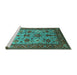 Sideview of Machine Washable Oriental Turquoise Industrial Area Rugs, wshurb1350turq