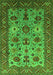 Machine Washable Oriental Green Industrial Area Rugs, wshurb1350grn