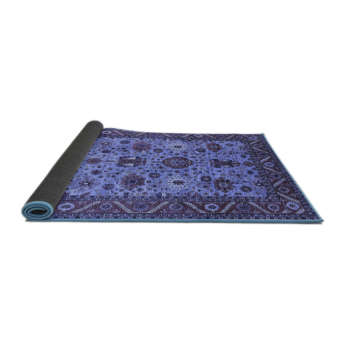 Sideview of Oriental Blue Industrial Rug, urb1350blu