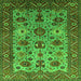 Square Oriental Green Industrial Rug, urb1350grn