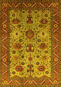 Oriental Yellow Industrial Rug, urb1350yw