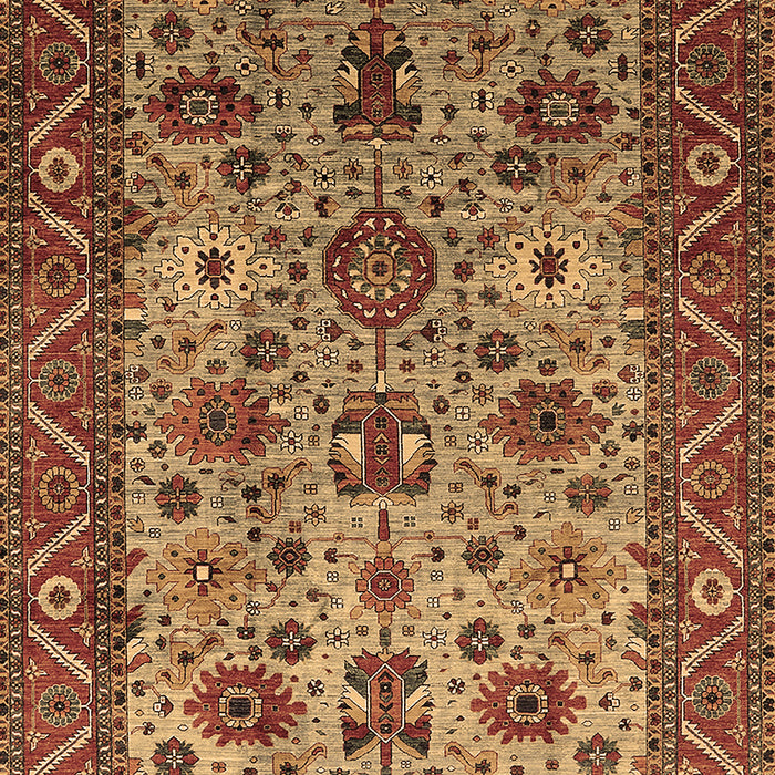 Machine Washable Oriental Brown Industrial Rug, wshurb1350brn