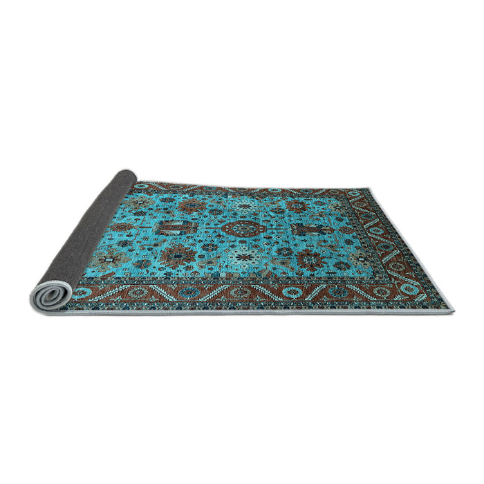 Sideview of Oriental Light Blue Industrial Rug, urb1350lblu