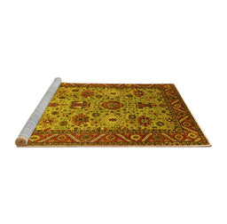 Sideview of Machine Washable Oriental Yellow Industrial Rug, wshurb1350yw
