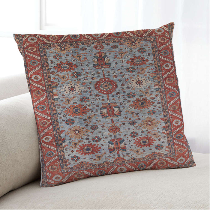 Lifestyle Image of Mid-Century Modern Urban Square Rosy Brown Pink Throw Pillow, 18 inch by 18 inch, pwurb1350