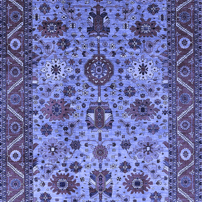 Machine Washable Oriental Blue Industrial Rug, wshurb1350blu