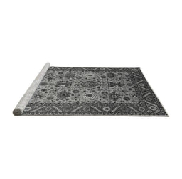 Sideview of Machine Washable Oriental Gray Industrial Rug, wshurb1350gry