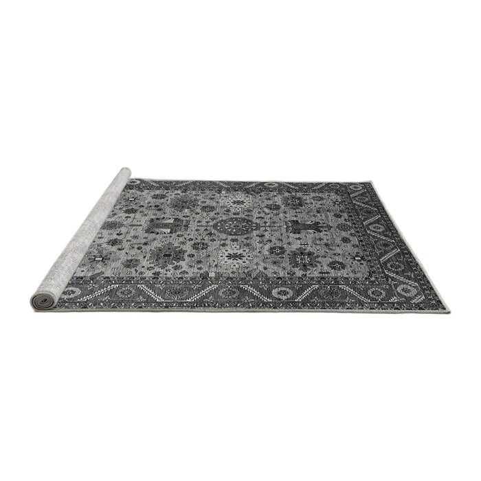 Sideview of Machine Washable Oriental Gray Industrial Rug, wshurb1350gry
