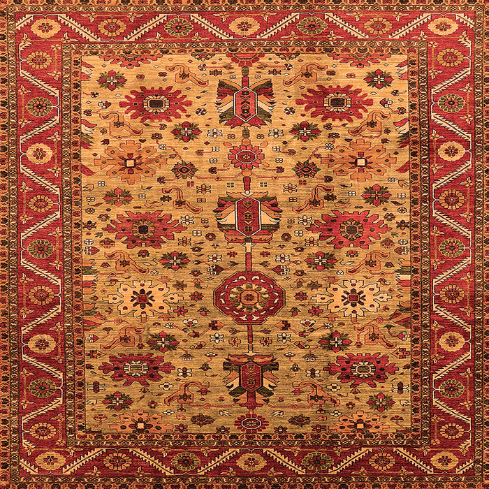 Square Oriental Orange Industrial Rug, urb1350org