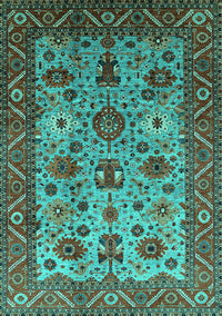 Oriental Turquoise Industrial Rug, urb1350turq