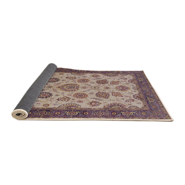 Sideview of Mid-Century Modern Maroon Purple Oriental Rug, urb1351