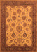 Machine Washable Oriental Orange Traditional Area Rugs, wshurb1351org