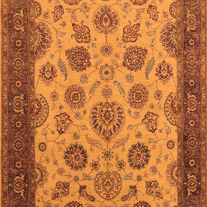 Machine Washable Oriental Orange Traditional Area Rugs, wshurb1351org