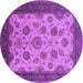 Round Oriental Purple Traditional Rug, urb1351pur