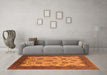 Machine Washable Oriental Orange Traditional Area Rugs in a Living Room, wshurb1351org