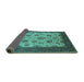 Sideview of Oriental Turquoise Traditional Rug, urb1351turq