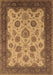 Machine Washable Oriental Brown Traditional Rug, wshurb1351brn