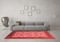 Machine Washable Oriental Red Traditional Rug, wshurb1351red