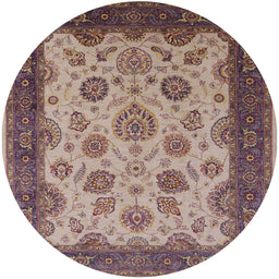 Round Machine Washable Industrial Modern Velvet Maroon Purple Rug, wshurb1351