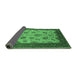 Sideview of Oriental Emerald Green Traditional Rug, urb1351emgrn