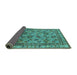 Sideview of Oriental Turquoise Traditional Rug, urb1352turq