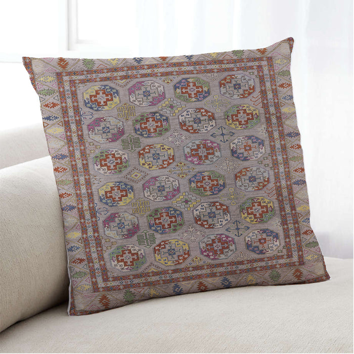 Lifestyle Image of Mid-Century Modern Urban Square Chestnut Brown Throw Pillow, 18 inch by 18 inch, pwurb1352