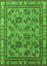 Oriental Green Traditional Rug, urb1352grn