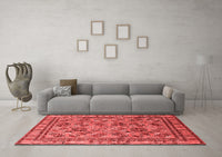 Machine Washable Oriental Red Traditional Rug, wshurb1352red